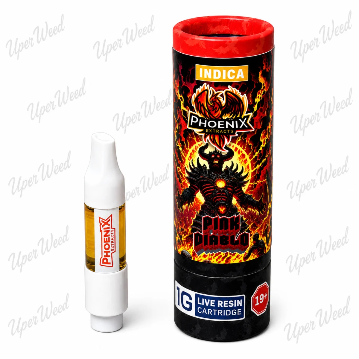 Phoenix Indica - Pink Diablo 1g Live Resin Vape Cartridge