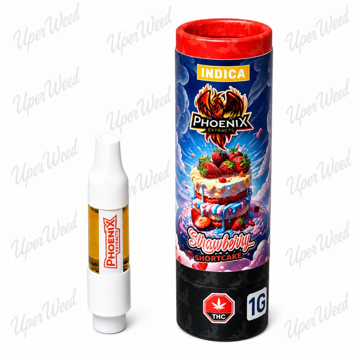Phoenix Indica - Strawberry 1g Live Resin Vape Cartridge