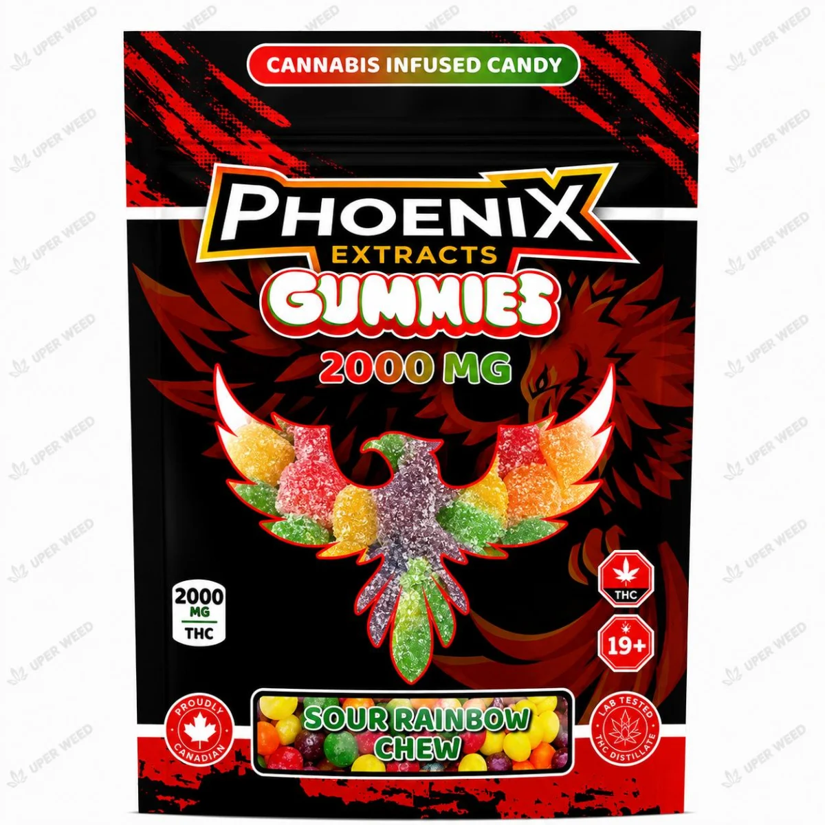 Phoenix Extracts Gummies 2000 MG - Sour Rainbow Chew