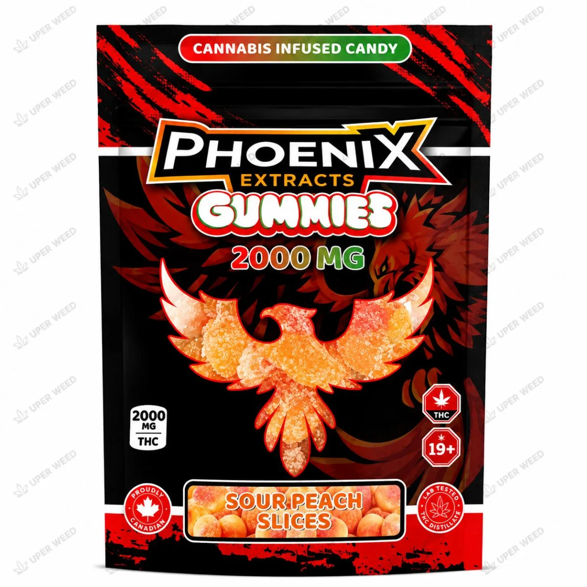 Phoenix Extracts Gummies 2000 MG - Sour Peach Slices